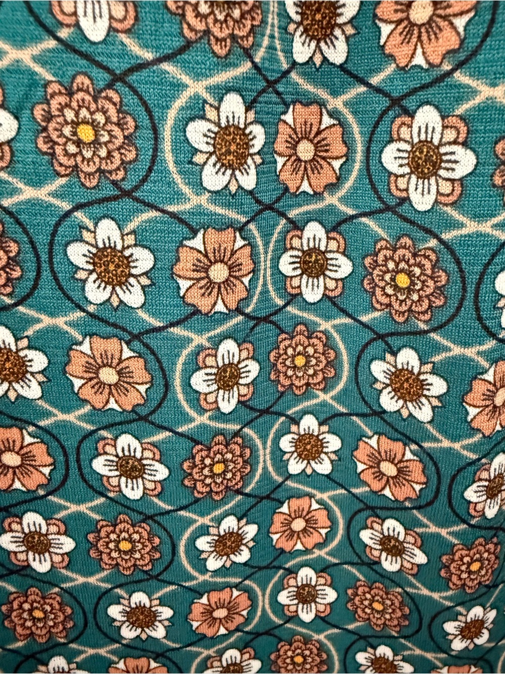 Max Studio Teal Floral Smocked Waist Long Sleeve Mini Dress - Picture 6 of 10